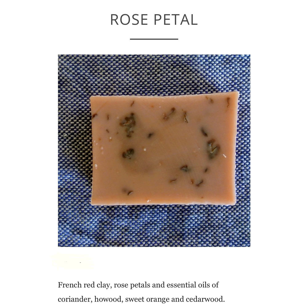 Rosepetal-soap-on-denim-backgorund