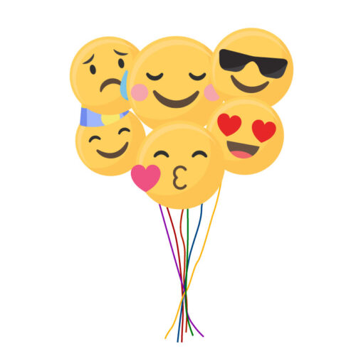 Balloon-Bouquet-made-of-Emoji-faces